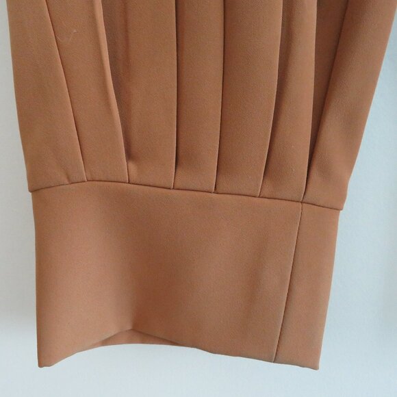 THE KEMIST Tan Multi Pleat Front Baggy High Rise Tapered Pants UK 18 US 14 - Picture 7 of 15